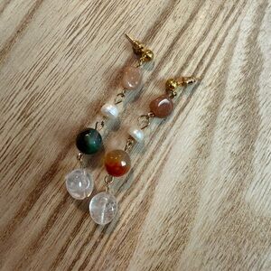 Elegant Multi-Color Beaded Drop Earrings
